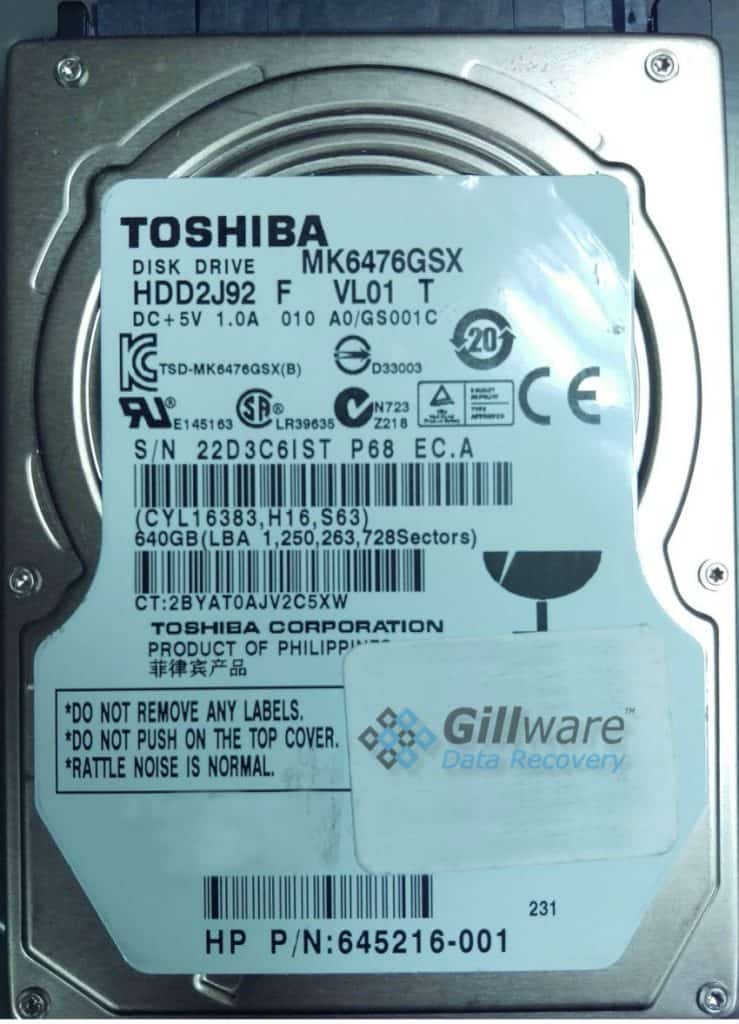 Toshiba Case Hard Drive Clicking | Gillware